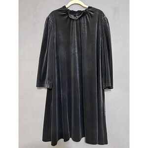 Time and Tru Sz 22 Women’s Gray Velvet Velour Dress 3/4 Sleeve NWOT